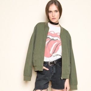 Brandy Melville olive green bomber jacket
